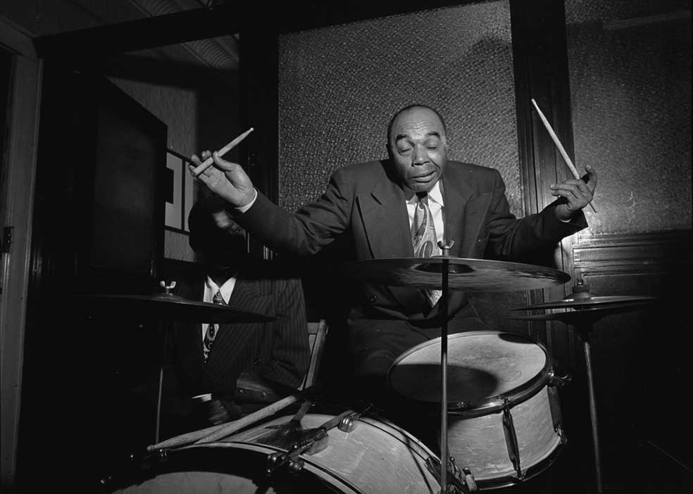 Portrait of Freddie Moore, William P. Gottlieb's office party, Jamaica, Queens, New York, N.Y., ca. July 1948